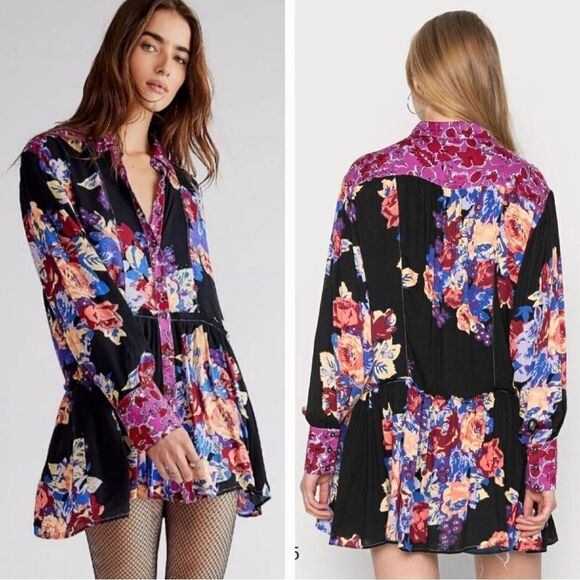 Free People Brunch A Bunch Longsleeve Tunic Top Size S - Picture 1 of 8